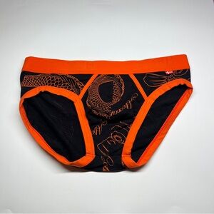Vibrant Orange and Black Men's Briefs